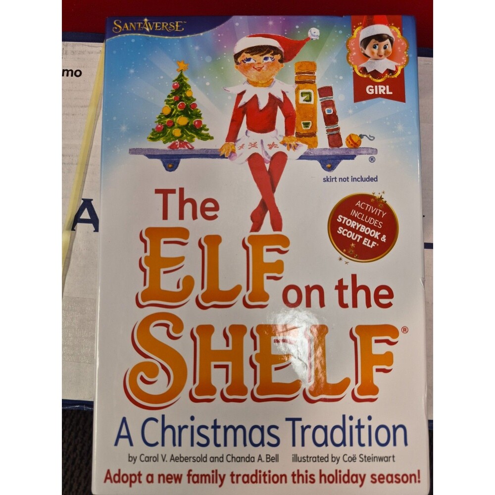 Elf on the Shelf Christmas Tradition Girl Scout Doll & Book Set Boxed Blue Eyes